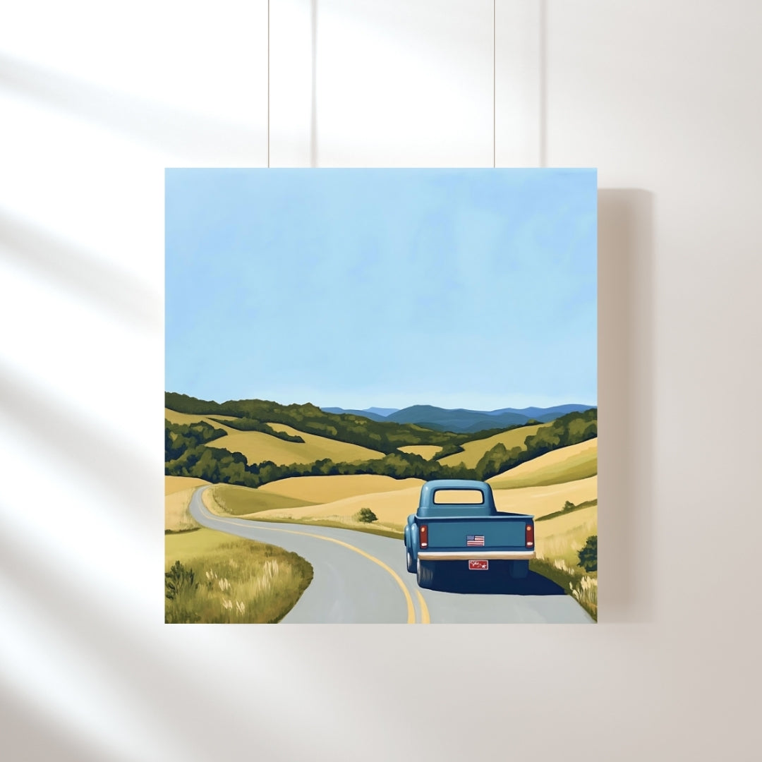 'Sunday Road Trip' Hill Country Print on Canvas