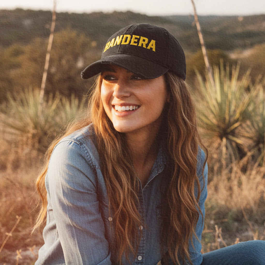 'Bandera' Distressed Embroidered Hat