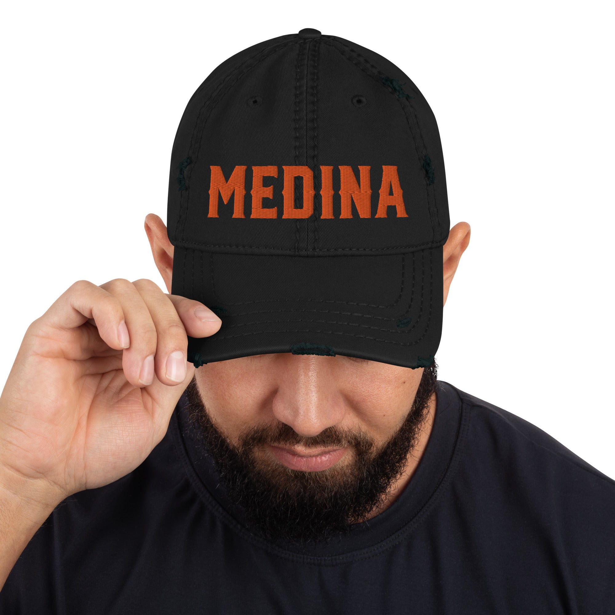 'Medina' Distressed Embroidered Hat