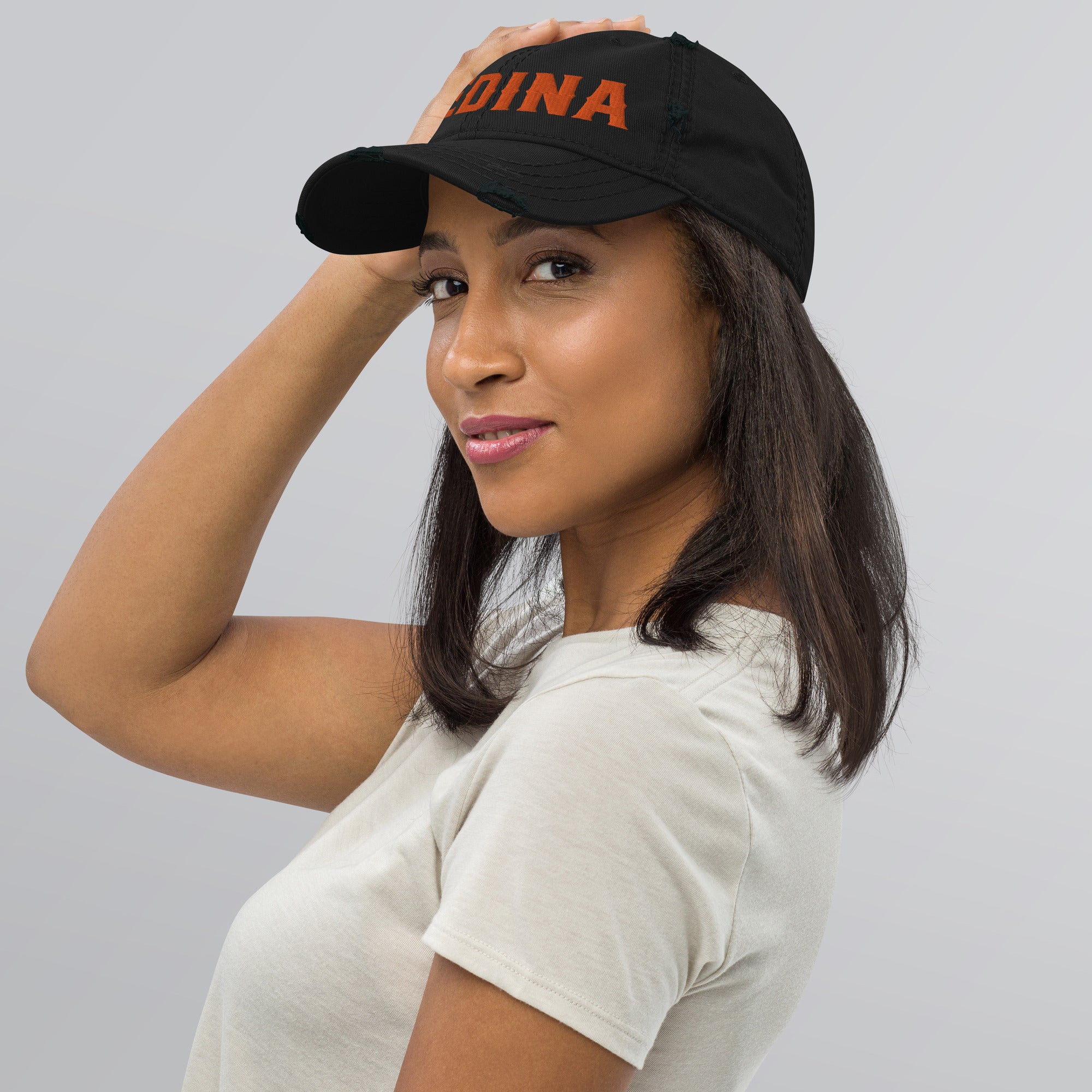 'Medina' Distressed Embroidered Hat