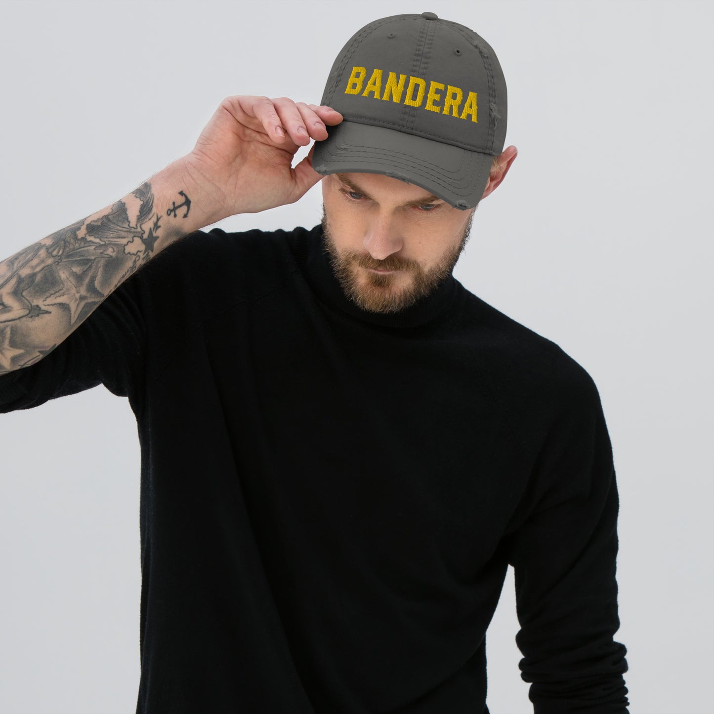 'Bandera' Distressed Embroidered Hat