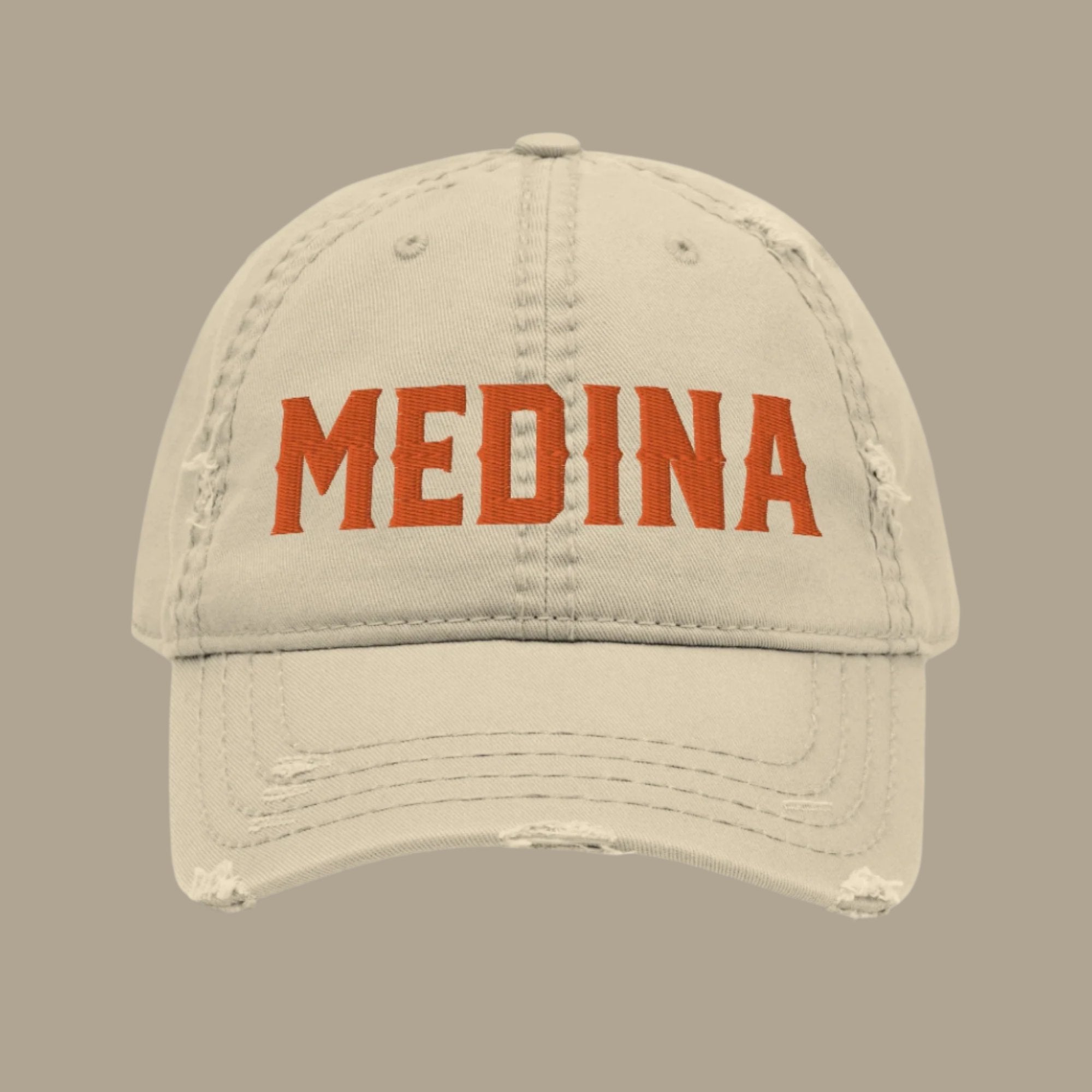 'Medina' Distressed Embroidered Hat