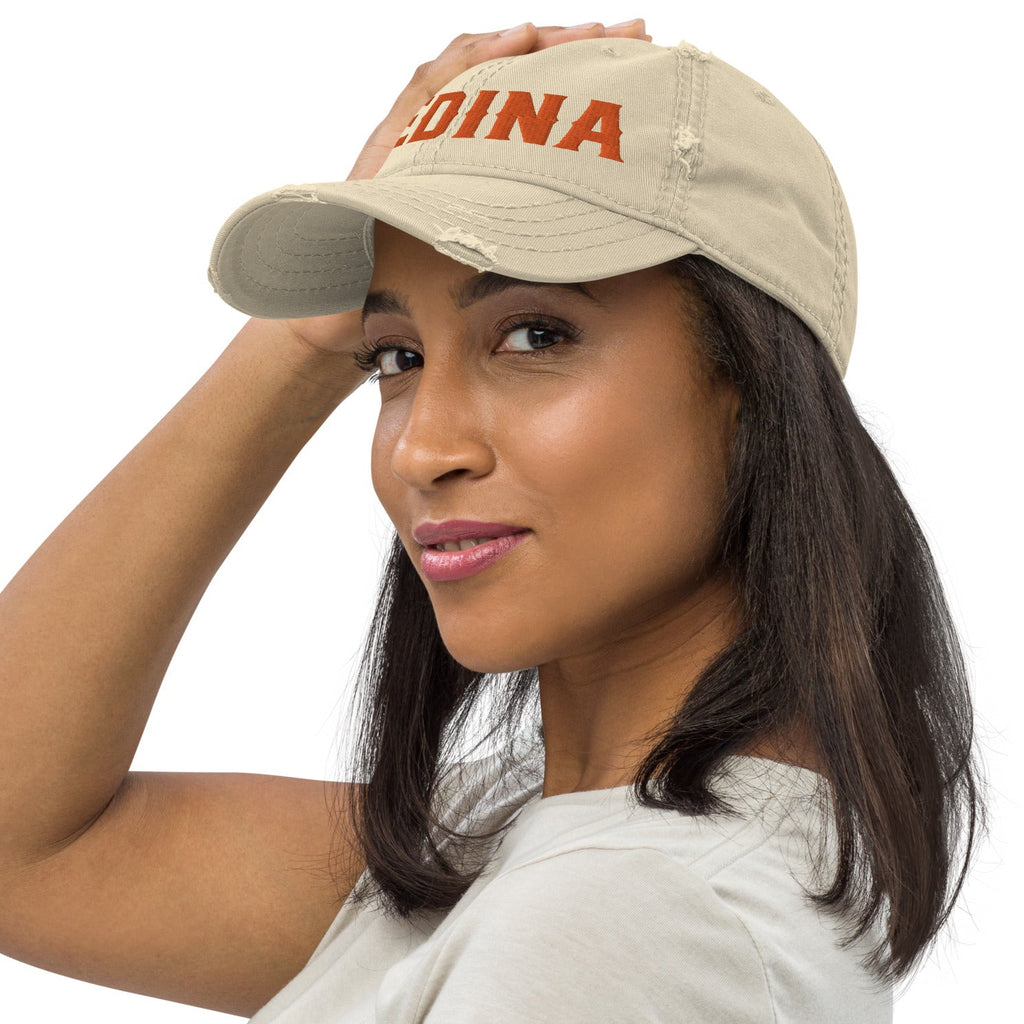 'Medina' Distressed Embroidered Hat