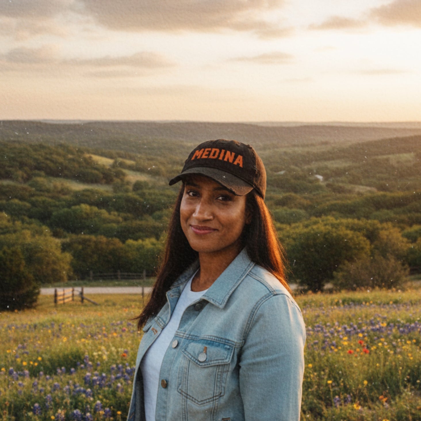'Medina' Distressed Embroidered Hat