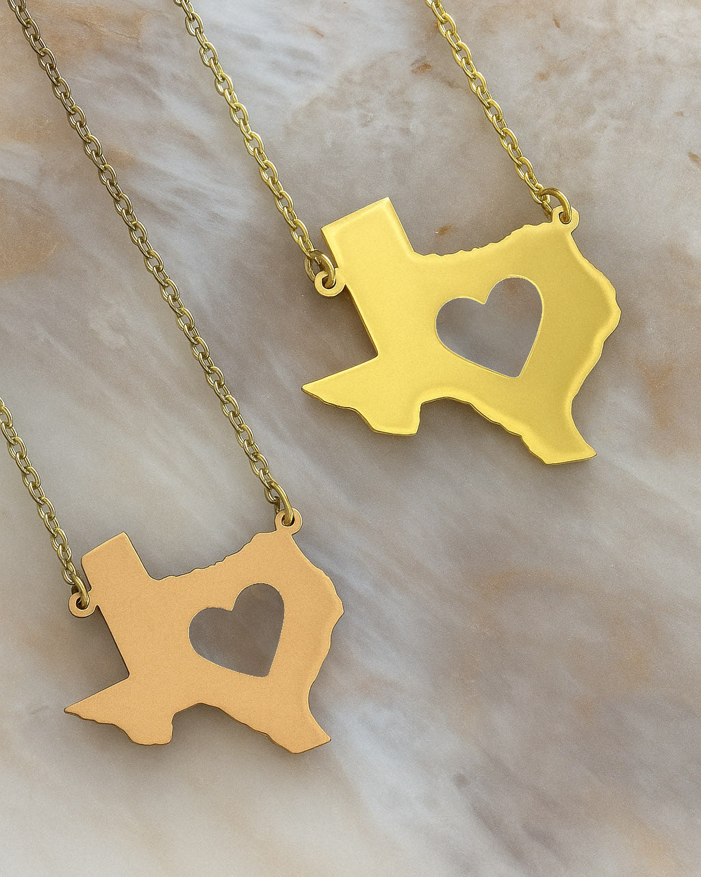 Texas Pendant Necklace with Heart