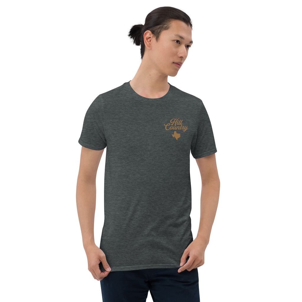 Embroidered Hill Country Script Short-Sleeve Unisex T-Shirt