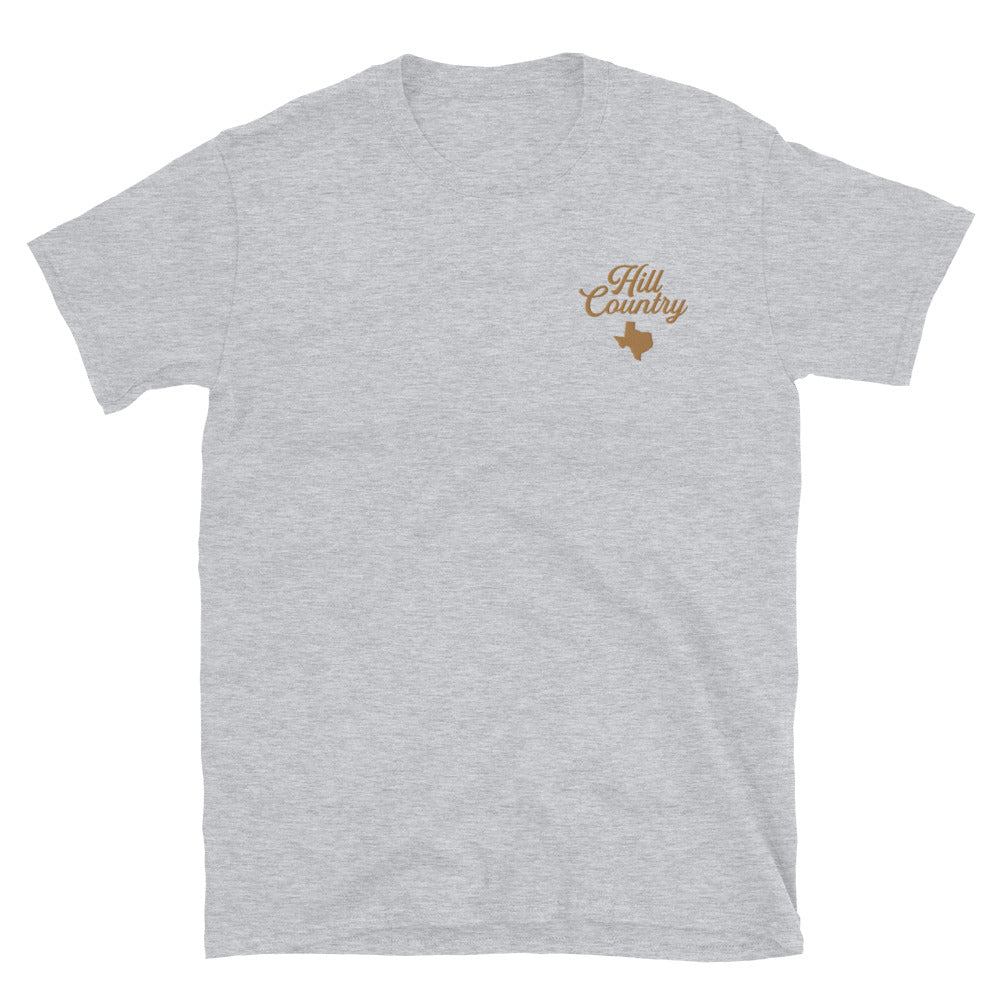 Embroidered Hill Country Script Short-Sleeve Unisex T-Shirt