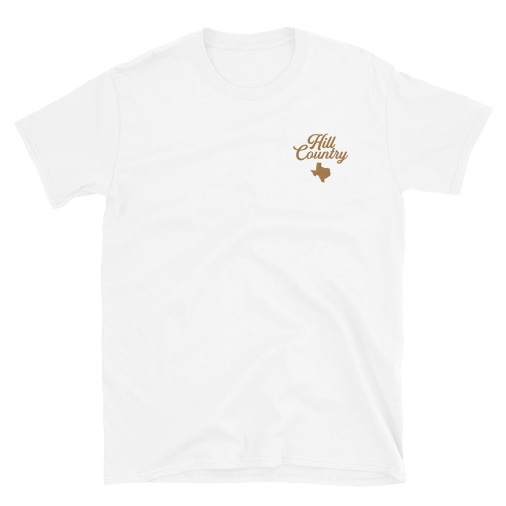 Embroidered Hill Country Script Short-Sleeve Unisex T-Shirt